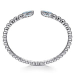 925 Sterling Silver Bujukan and Pear Shape Blue Topaz Split Bangle Bracelet - BG5027-62SVJBT-Gabriel & Co.-Renee Taylor Gallery