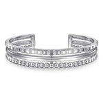 925 Sterling Silver Bujukan and Pyramid Triple Row Bangle - BG4958-62SVJJJ-Gabriel & Co.-Renee Taylor Gallery