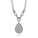 925 Sterling Silver Bujukan and White Sapphire Teardrop Pendant Necklace - NK7719-20SVJWS-Gabriel & Co.-Renee Taylor Gallery