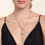 925 Sterling Silver Bujukan and White Sapphire Teardrop Pendant Necklace - NK7719-20SVJWS-Gabriel & Co.-Renee Taylor Gallery