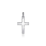 925 Sterling Silver Cross Pendant with Beveled Trim - PCM6534SVJJJ-Gabriel & Co.-Renee Taylor Gallery