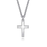 925 Sterling Silver Cross Pendant with Beveled Trim - PCM6534SVJJJ-Gabriel & Co.-Renee Taylor Gallery