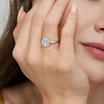 925 Sterling Silver Diamond Bujukan Paw Print Medallion Ladies Ring - LR52860SV5JJ-Gabriel & Co.-Renee Taylor Gallery