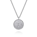 925 Sterling Silver Diamond Bujukan Starburst Medallion Pendant Necklace - NK7907SV5JJ-Gabriel & Co.-Renee Taylor Gallery