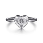 925 Sterling Silver Diamond Cut Heart Ladies Ring - LR52868SV5JJ-Gabriel & Co.-Renee Taylor Gallery