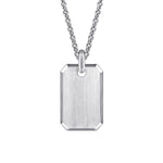 925 Sterling Silver Engravable Dog Tag Pendant Necklace - PTM6530SVJJJ-Gabriel & Co.-Renee Taylor Gallery