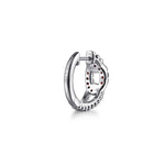 925 Sterling Silver Garnet Bujukan Link Huggie Earrings - EG15425SVJGN-Gabriel & Co.-Renee Taylor Gallery