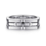 925 Sterling Silver Geometric Men's Ring in Satin Finish - MR52067SVJJJ-Gabriel & Co.-Renee Taylor Gallery
