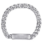 925 Sterling Silver ID Cuban Link Chain Men's Bracelet - TBM2126SVJJJ-Gabriel & Co.-Renee Taylor Gallery