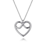 925 Sterling Silver Infinity Heart Pendant Necklace - NK6918SVJJJ-Gabriel & Co.-Renee Taylor Gallery