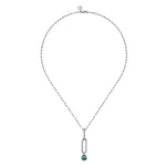 925 Sterling Silver Malachite Bujukan Drop Necklace - NK7477SVJMA-Gabriel & Co.-Renee Taylor Gallery