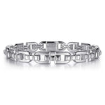 925 Sterling Silver Mens Cylindrical Link Chain Bracelet - TBM2247SVJJJ-Gabriel & Co.-Renee Taylor Gallery