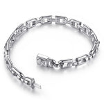 925 Sterling Silver Mens Cylindrical Link Chain Bracelet - TBM2247SVJJJ-Gabriel & Co.-Renee Taylor Gallery