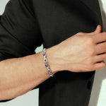 925 Sterling Silver Mens Cylindrical Link Chain Bracelet - TBM2247SVJJJ-Gabriel & Co.-Renee Taylor Gallery
