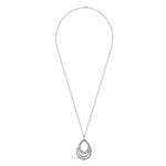 925 Sterling Silver Multi Row of Rope Teardrop Pendant Necklace - NK6523SVJJJ-Gabriel & Co.-Renee Taylor Gallery