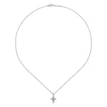 925 Sterling Silver Openwork Diamond Cross Necklace - NK3261SV5JJ-Gabriel & Co.-Renee Taylor Gallery