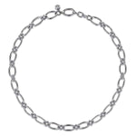 925 Sterling Silver Oval Link Chain Necklace with Bujukan Connectors - NK7094SVJJJ-Gabriel & Co.-Renee Taylor Gallery