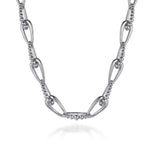 925 Sterling Silver Oval Link Chain Necklace with Bujukan Connectors - NK7598SVJJJ-Gabriel & Co.-Renee Taylor Gallery