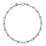 925 Sterling Silver Oval Link Chain Necklace with Bujukan Connectors - NK7598SVJJJ-Gabriel & Co.-Renee Taylor Gallery