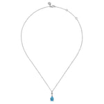 925 Sterling Silver Pear Blue Topaz Bujukan Pendant Necklace - NK7902SVJBT-Gabriel & Co.-Renee Taylor Gallery