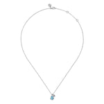 925 Sterling Silver Pear Blue Topaz Bujukan Pendant Necklace - NK7929SVJBT-Gabriel & Co.-Renee Taylor Gallery