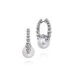 925 Sterling Silver Pearl Bujukan Huggie in size 15mm - EG14995SVJPB-Gabriel & Co.-Renee Taylor Gallery