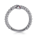 925 Sterling Silver Snake Bujukan Ruby Bypass Ring - LR52866SVJRB-Gabriel & Co.-Renee Taylor Gallery