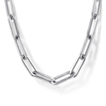 925 Sterling Silver Solid Paper Clip Chain Necklace - NK6820-Gabriel & Co.-Renee Taylor Gallery