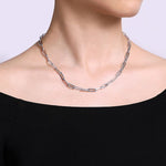 925 Sterling Silver Solid Paper Clip Chain Necklace - NK6820-Gabriel & Co.-Renee Taylor Gallery