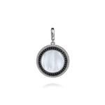 925 Sterling Silver White Mother Pearl and Black Spinel Bujukan Medallion Pendant - PT6635SVJMC-Gabriel & Co.-Renee Taylor Gallery