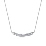 925 Sterling Silver White Sapphire Bar Necklace, White Sapphire - NK5896SVJWS-Gabriel & Co.-Renee Taylor Gallery