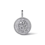 925 Sterling Silver White Sapphire Bujukan Aquarius Medallion Pendant - PT7592SVJWS-Gabriel & Co.-Renee Taylor Gallery
