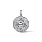 925 Sterling Silver White Sapphire Bujukan Cancer Medallion Pendant - PT7598SVJWS-Gabriel & Co.-Renee Taylor Gallery