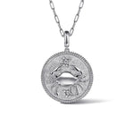 925 Sterling Silver White Sapphire Bujukan Cancer Medallion Pendant - PT7598SVJWS-Gabriel & Co.-Renee Taylor Gallery