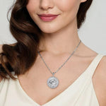 925 Sterling Silver White Sapphire Bujukan Cancer Medallion Pendant - PT7598SVJWS-Gabriel & Co.-Renee Taylor Gallery