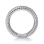 925 Sterling Silver White Sapphire Hampton Easy Stacklable Band Ladies Ring - LR52532SVJWS-Gabriel & Co.-Renee Taylor Gallery