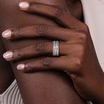 925 Sterling Silver White Sapphire Hampton Easy Stacklable Band Ladies Ring - LR52532SVJWS-Gabriel & Co.-Renee Taylor Gallery