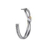 925 Sterling Silver and 14K Yellow Gold Bujukan Bypass J Hoop Earrings - EG15296MZJJJ-Gabriel & Co.-Renee Taylor Gallery