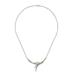 925 Sterling Silver and 14K Yellow Gold Bujukan Bypass Necklace - NK7776MZJJJ-Gabriel & Co.-Renee Taylor Gallery
