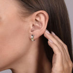 925 Sterling Silver and 14K Yellow Gold Bujukan Intricate Hoop Earrings - EG15295MZJJJ-Gabriel & Co.-Renee Taylor Gallery