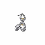 925 Sterling Silver and 14K Yellow Gold Bujukan Link J Hoop Earrings - EG15294MZJJJ-Gabriel & Co.-Renee Taylor Gallery