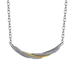 925 Sterling Silver and 14K Yellow Gold Bujukan Multiple Row Bar Necklace - NK7775MZJJJ-Gabriel & Co.-Renee Taylor Gallery