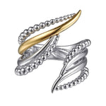 925 Sterling Silver and 14K Yellow Gold Bujukan Multiple Row Bypass Ring - LR52763MZJJJ-Gabriel & Co.-Renee Taylor Gallery