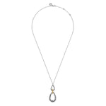 925 Sterling Silver and 14K Yellow Gold Bujukan Teardrop Necklace - NK7777-20MZJJJ-Gabriel & Co.-Renee Taylor Gallery
