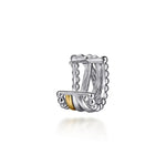 925 Sterling Silver and 14K Yellow Gold Bujukan White Sapphire Criss Cross J Hook Earrings - EG15288MZJWS-Gabriel & Co.-Renee Taylor Gallery