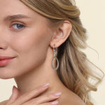 925 Sterling Silver and 14K Yellow Gold Bujukan White Sapphire Link Drop Earrings - EG15299MZJWS-Gabriel & Co.-Renee Taylor Gallery