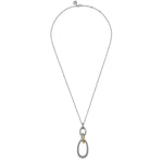 925 Sterling Silver and 14K Yellow Gold Bujukan White Sapphire Link Pendant Necklace - NK7780-20MZJWS-Gabriel & Co.-Renee Taylor Gallery