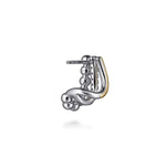 925 Sterling Silver and 14K Yellow Gold Bujukan and White Sapphire Multiple Row J Hoop Earrings - EG15293MZJWS-Gabriel & Co.-Renee Taylor Gallery