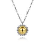 925 Sterling Silver and 14K Yellow Gold Fashion Pendant Necklace - NK6898MZJJJ-Gabriel & Co.-Renee Taylor Gallery