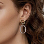 925 Sterling Silver and 14K Yellow Gold Octagon Bujukan Stud Drop Earrings - EG15304MZJJJ-Gabriel & Co.-Renee Taylor Gallery